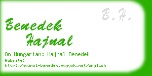 benedek hajnal business card